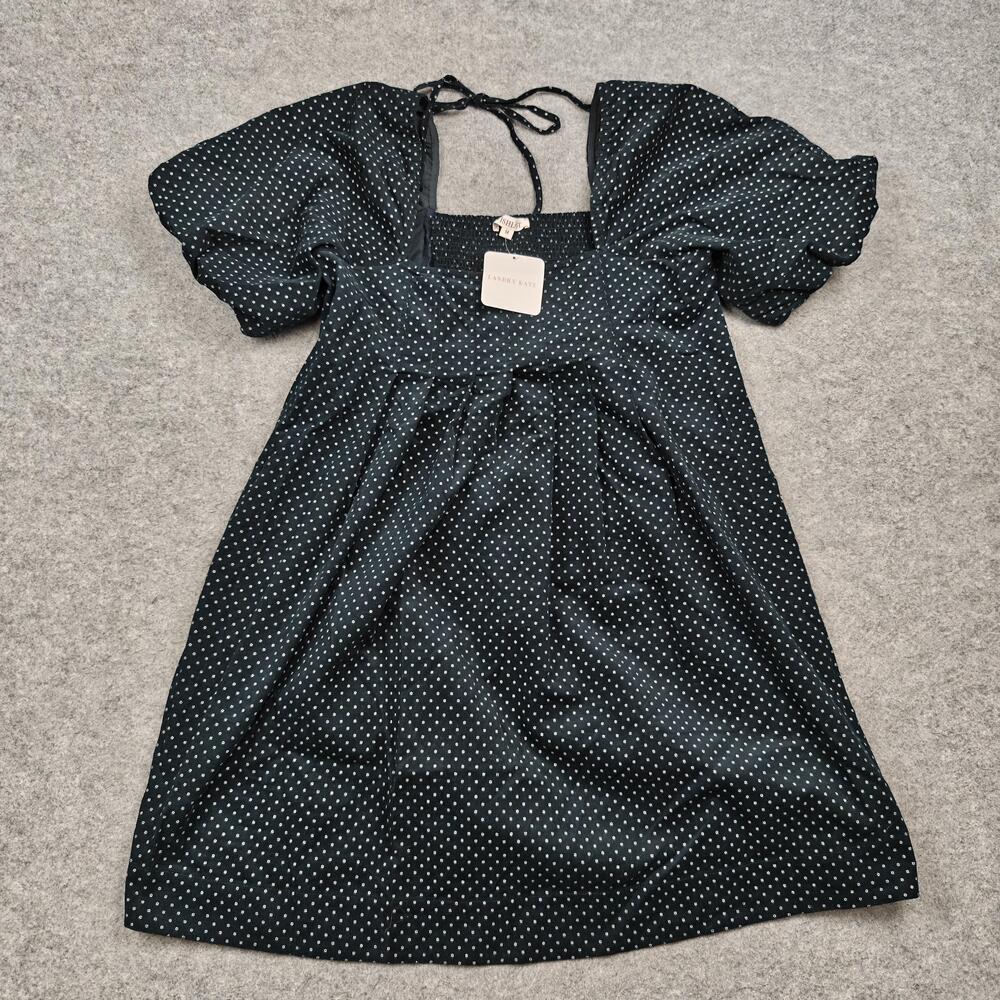 Wishlist Dress Womens Medium Green Oaklee Mini Puff Sleeve Square Neck Corduroy